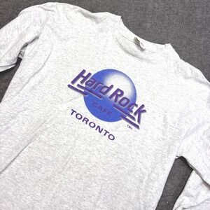 Vintage Hard Rock Cafe Long Sleeve T-Shirt Mens XL Gray Toronto Graphic‎